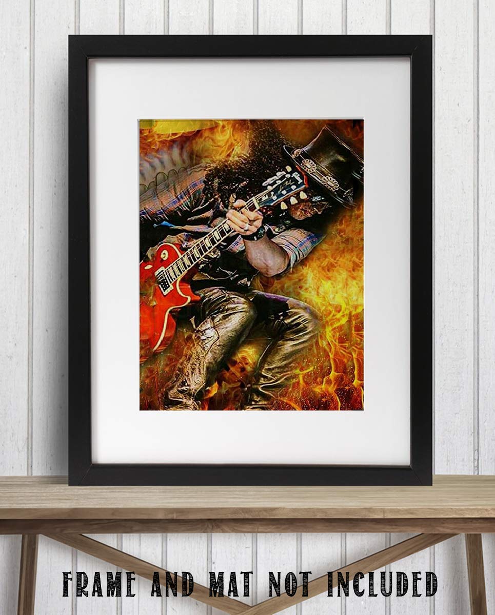 "Slash Ripping Guitar"-Abstract Art Print-8 x 10"