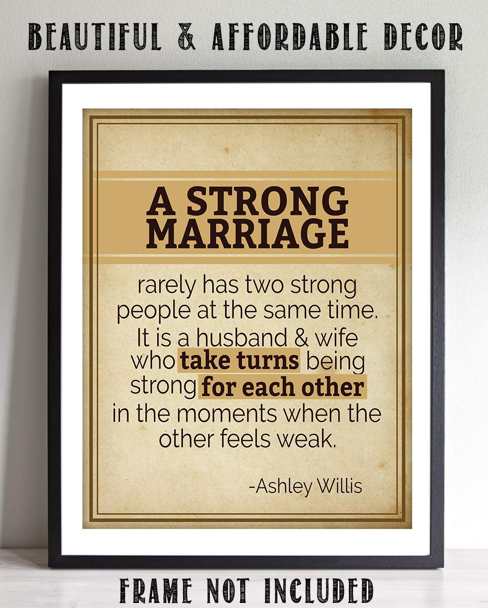 A Strong Marriage-Take Turns- Marriage Quotes Wall Art Print- 8 x 10" Wall Decor-Ready to Frame. Modern Typographic Print for Home-Bedroom Decor. Great Reminder by Ashley Willis.