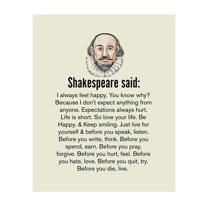 Shakespeare Quote Print – Timeless Literary Wall Art for Home &amp; Office