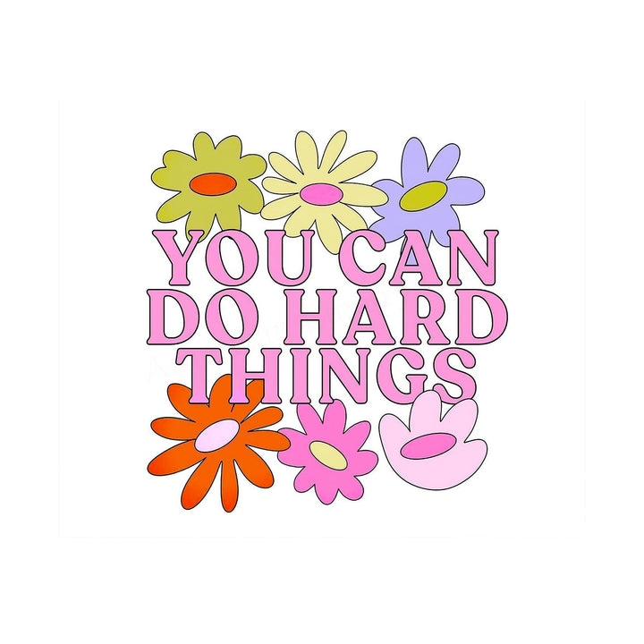 You Can Do Hard Things Inspirational Quotes Wall Art -10 x 8" Modern Floral Print-Ready to Frame. Motivational Decor for Home-Office-Church-School. Great Sign for Inspiration &amp; Motivation!
