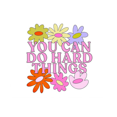 You Can Do Hard Things Inspirational Quotes Wall Art -10 x 8" Modern Floral Print-Ready to Frame. Motivational Decor for Home-Office-Church-School. Great Sign for Inspiration & Motivation!