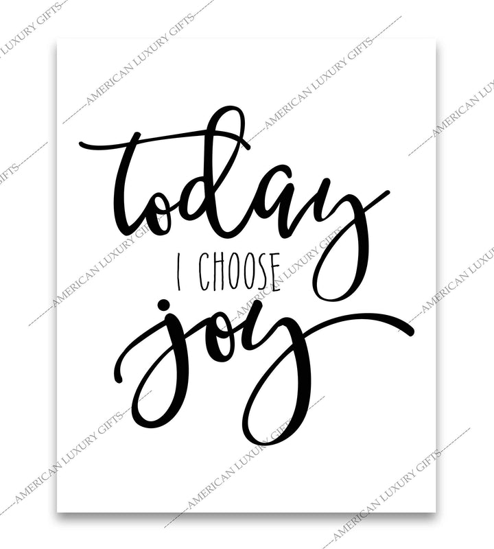 Today I Choose Joy Inspirational Wall Art Sign-8 x 10" Modern Typographic Poster Print-Ready to Frame. Perfect Home-Office-Desk-School Decor. Great Motivational Gift &amp; Reminder to Stay Positive!