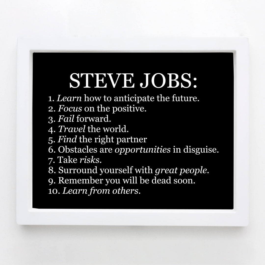 Steve Jobs Quotes-"Focus on the Positive" Motivational Success Quote Wall Art-10 x 8" Inspirational Typography Print-Ready To Frame. Modern Home-Office-School-Dorm Decor. Great Gift for Motivation!