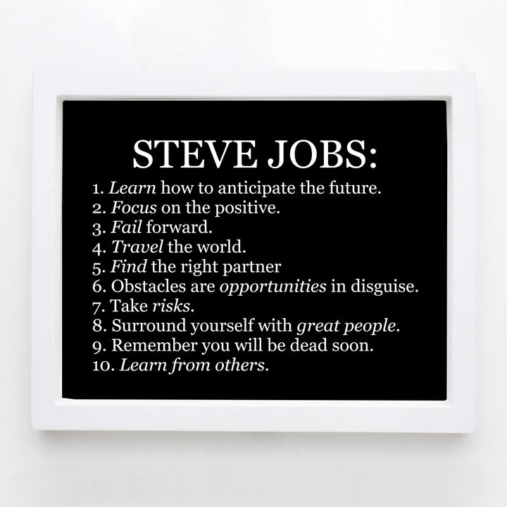 Steve Jobs Quotes-"Focus on the Positive" Motivational Success Quote Wall Art-10 x 8" Inspirational Typography Print-Ready To Frame. Modern Home-Office-School-Dorm Decor. Great Gift for Motivation!