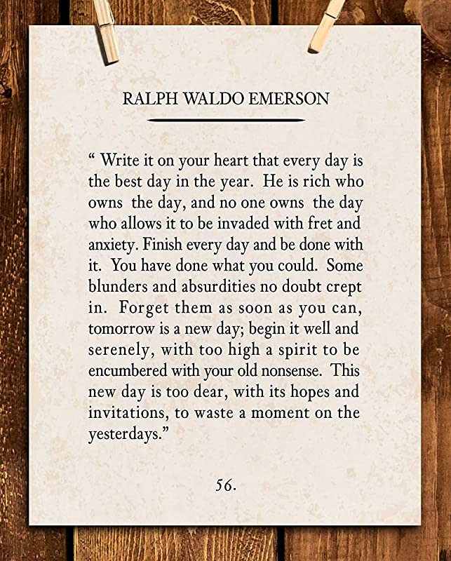 "Write It On Your Heart"- Ralph Waldo Emerson Poem Page Print- 8 x 10"