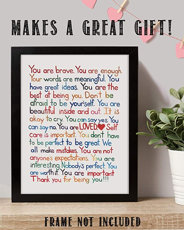 "You Are Enough-Loved-Important"- Inspirational Wall Art Print- 8 x 10"