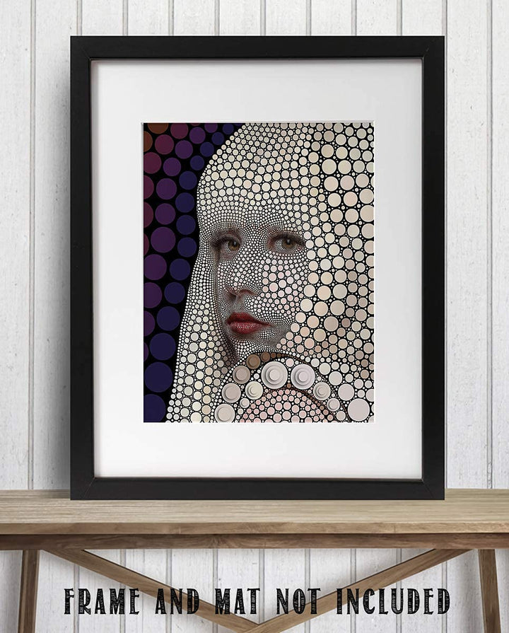 Lady GaGa- Abstract Portrait Print- 8 x 10"-"Portrait of Circles"- Wall Art Print-Ready to Frame. Modern Home D?cor- Office D?cor. Perfect Gift for Musicians, Lady Ga Ga Fans &amp; Abstract Inspiration.