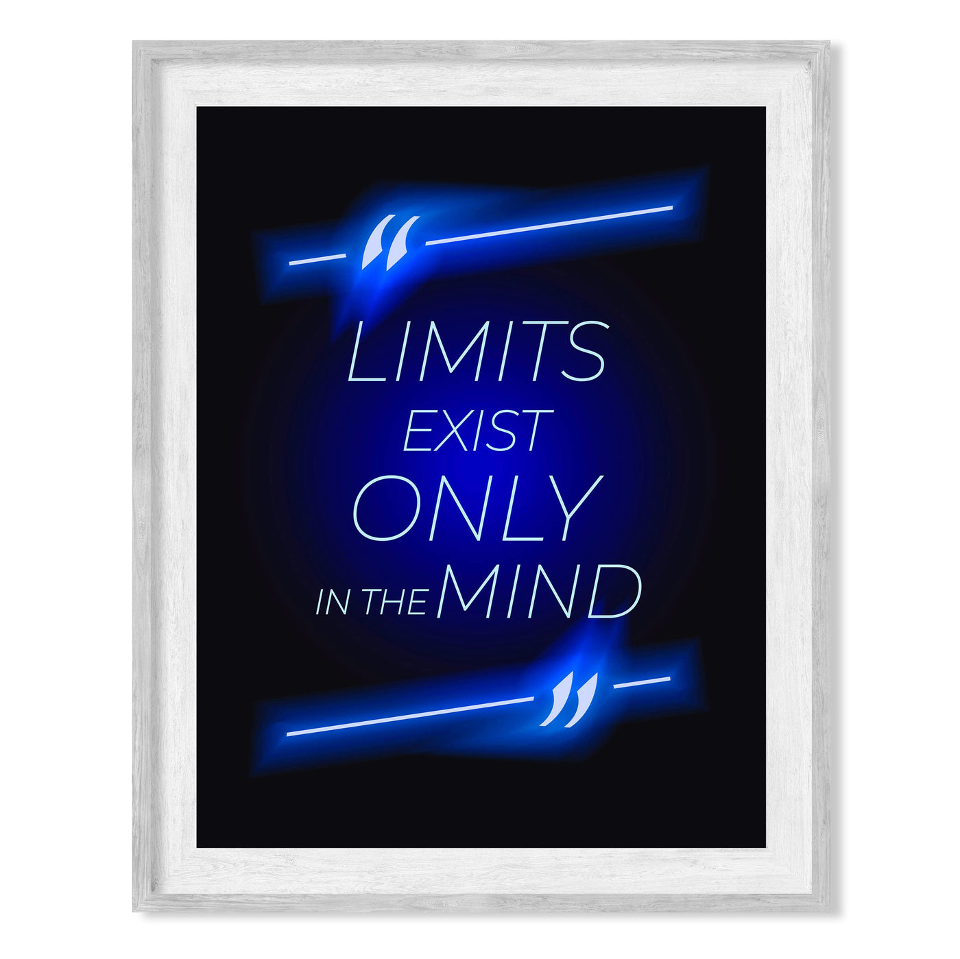 Limits Exist Only in the Mind Motivational Quotes Wall Art -8 x 10" Rustic Neon Lights Poster Print -Ready to Frame. Perfect Decoration for Home-Office-Classroom-Gym Decor. Encourage Success!