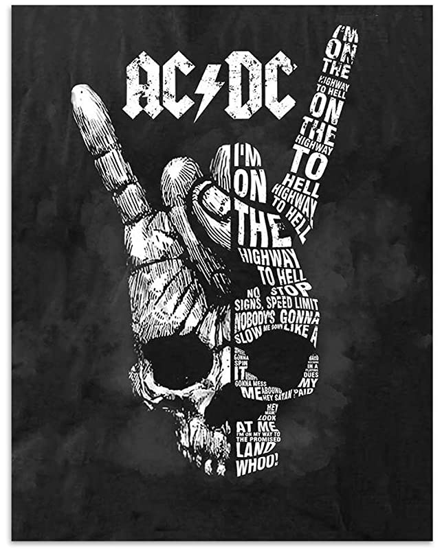 AC~DC Band Song Art Poster"Highway To Hell"- 8 x 10 Wall Print