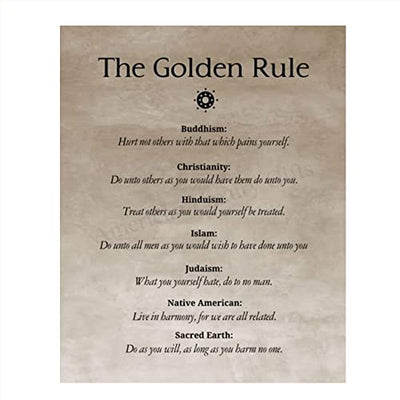 "The Golden Rule" in Many Religions- 8 x 10"