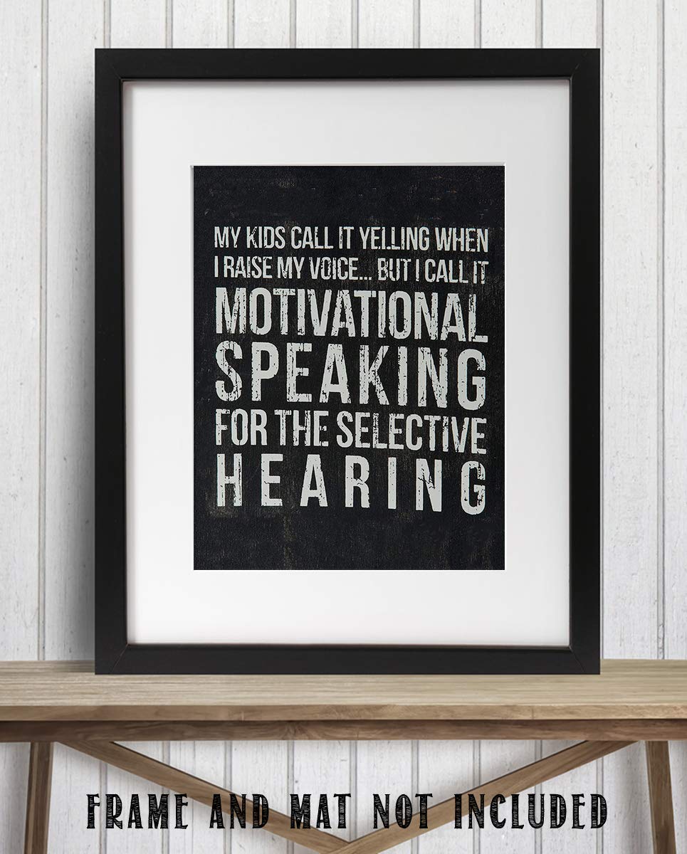Yelling At Kids-Motivation Family Sign- Funny Wall Art- 8 x 10" Print Wall Decor-Ready to Frame. Distressed Sign Replica Print for Home. Great Parenting Sign- Fun Gift for ALL!