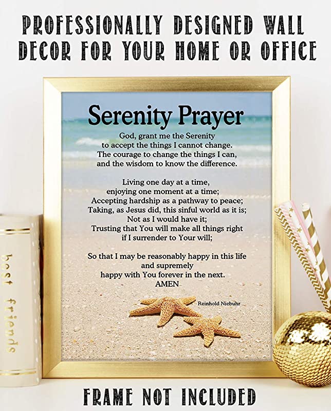 "SERENITY PRAYER on Beach- 8 x 10"