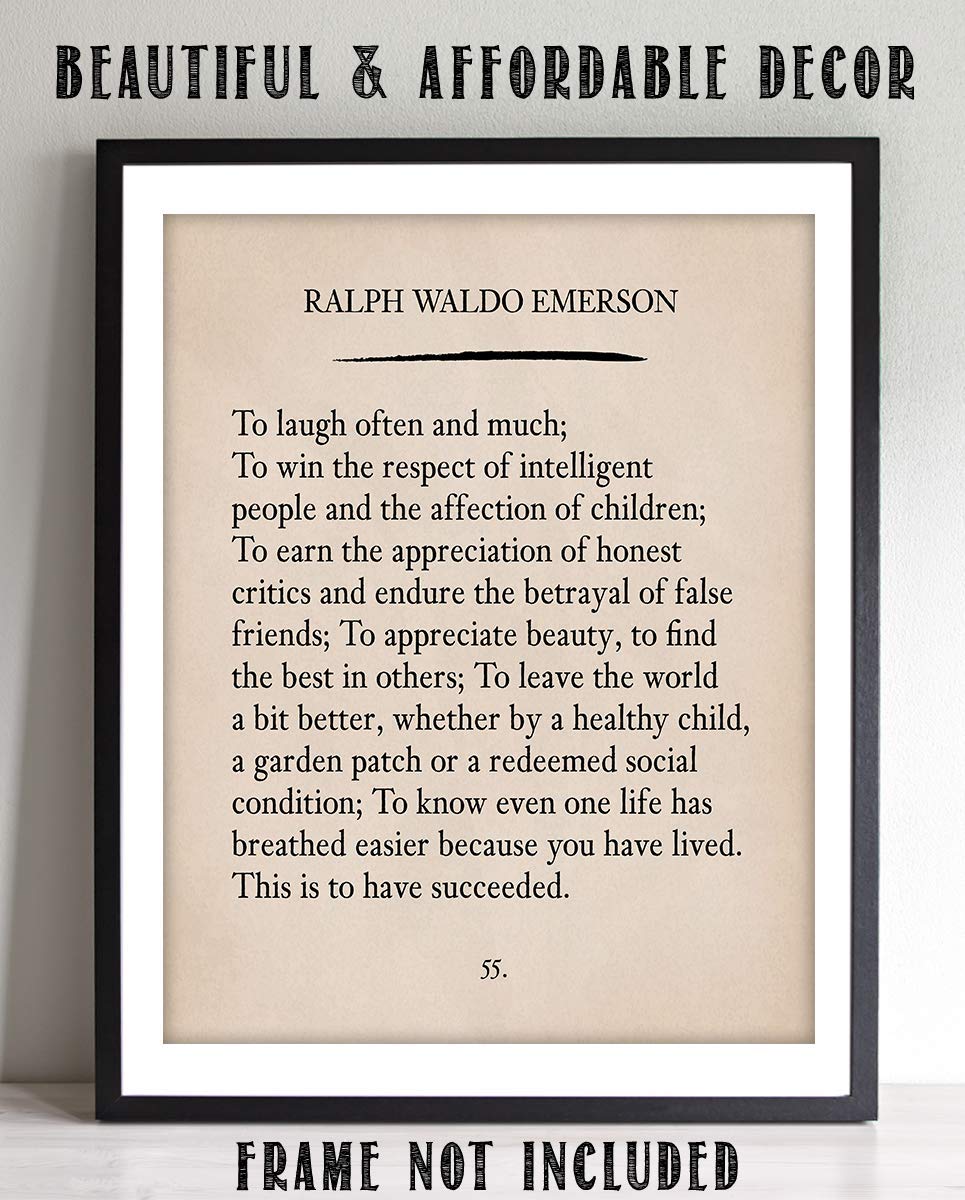 "To Laugh Often and Much"-Ralph Waldo Emerson Poem Page Print- 8 x 10"