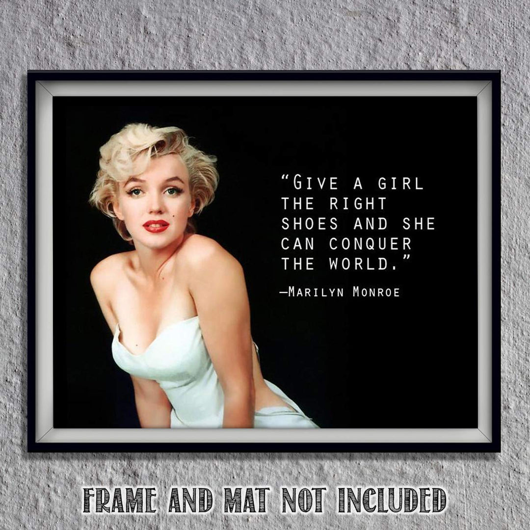 Marilyn Monroe Quotes Wall Art- ?Girl Can Conquer The World?- 8 x 10" Wall Print Art- Ready to Frame. Modern Home D?cor- Office D?cor. Perfect Fun Gift for Marilyn Monroe Fans &amp; Empowered Women.