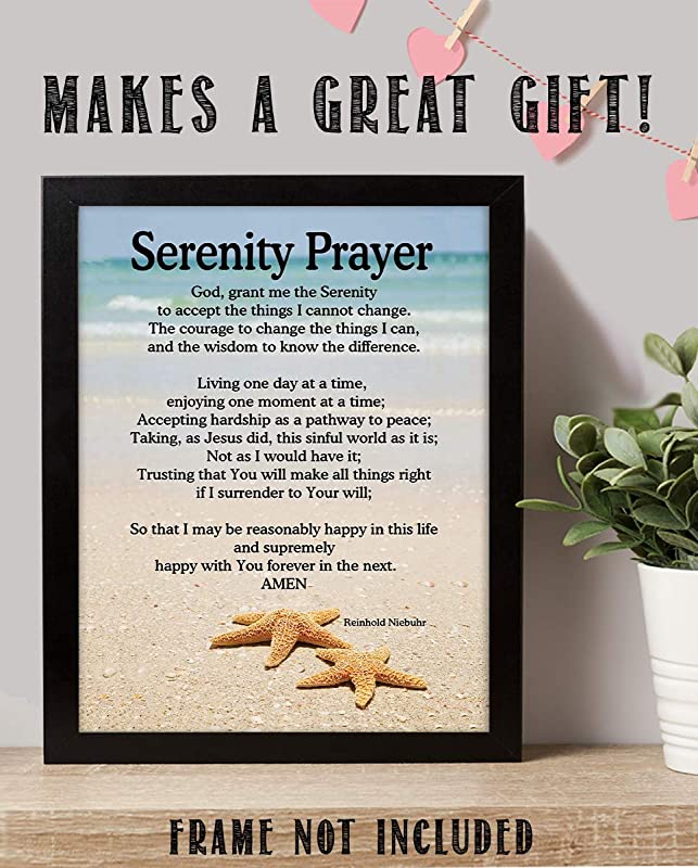 "SERENITY PRAYER on Beach- 8 x 10"