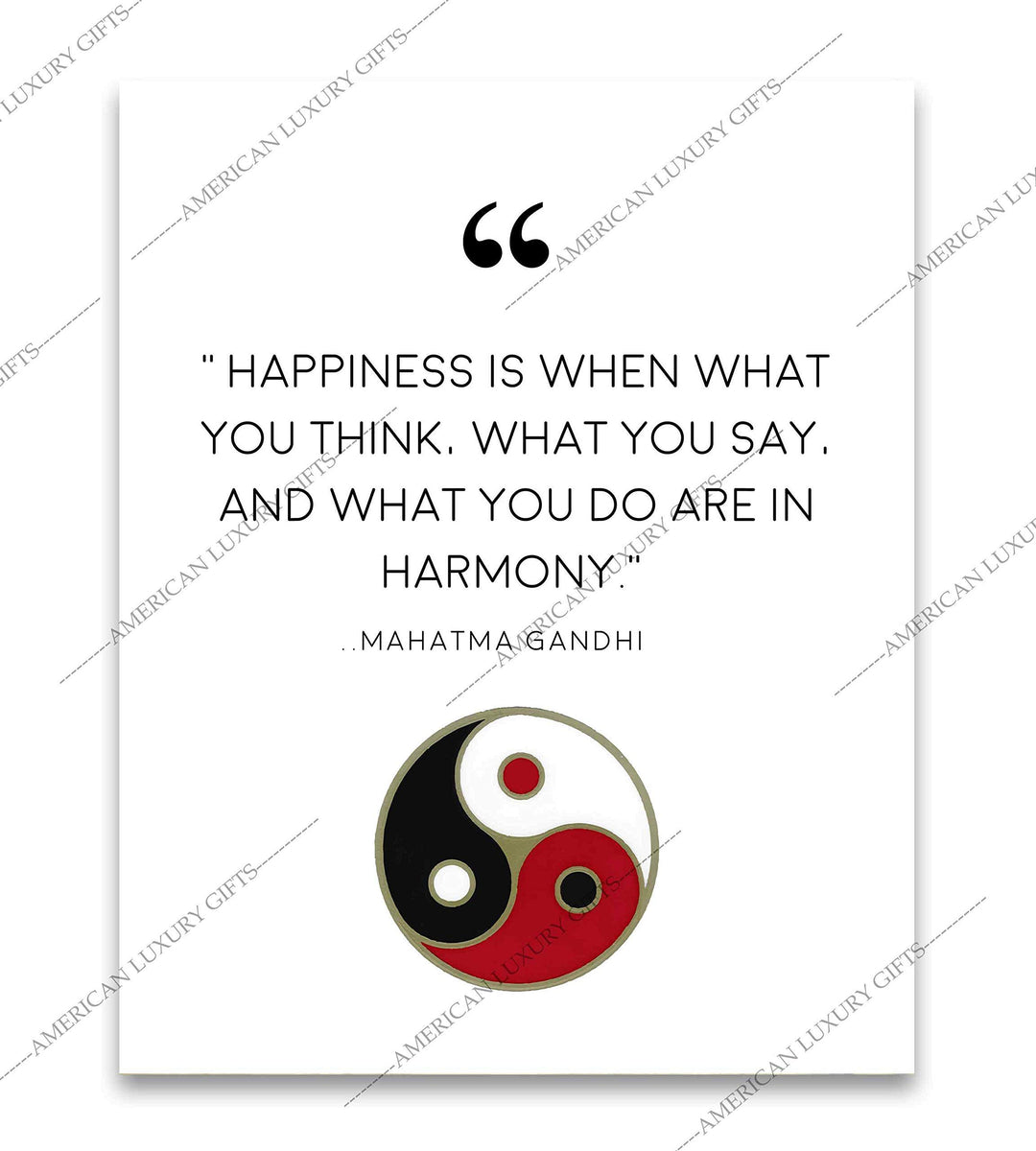 Mahatma Gandhi Quotes-"Happiness-When What You Think-Say-Do In Harmony"-8x10" Spiritual Wall Art Print-Ready to Frame. Modern Home-Studio-Office Decor. Perfect Gift for Motivation, Zen &amp; Inspiration!