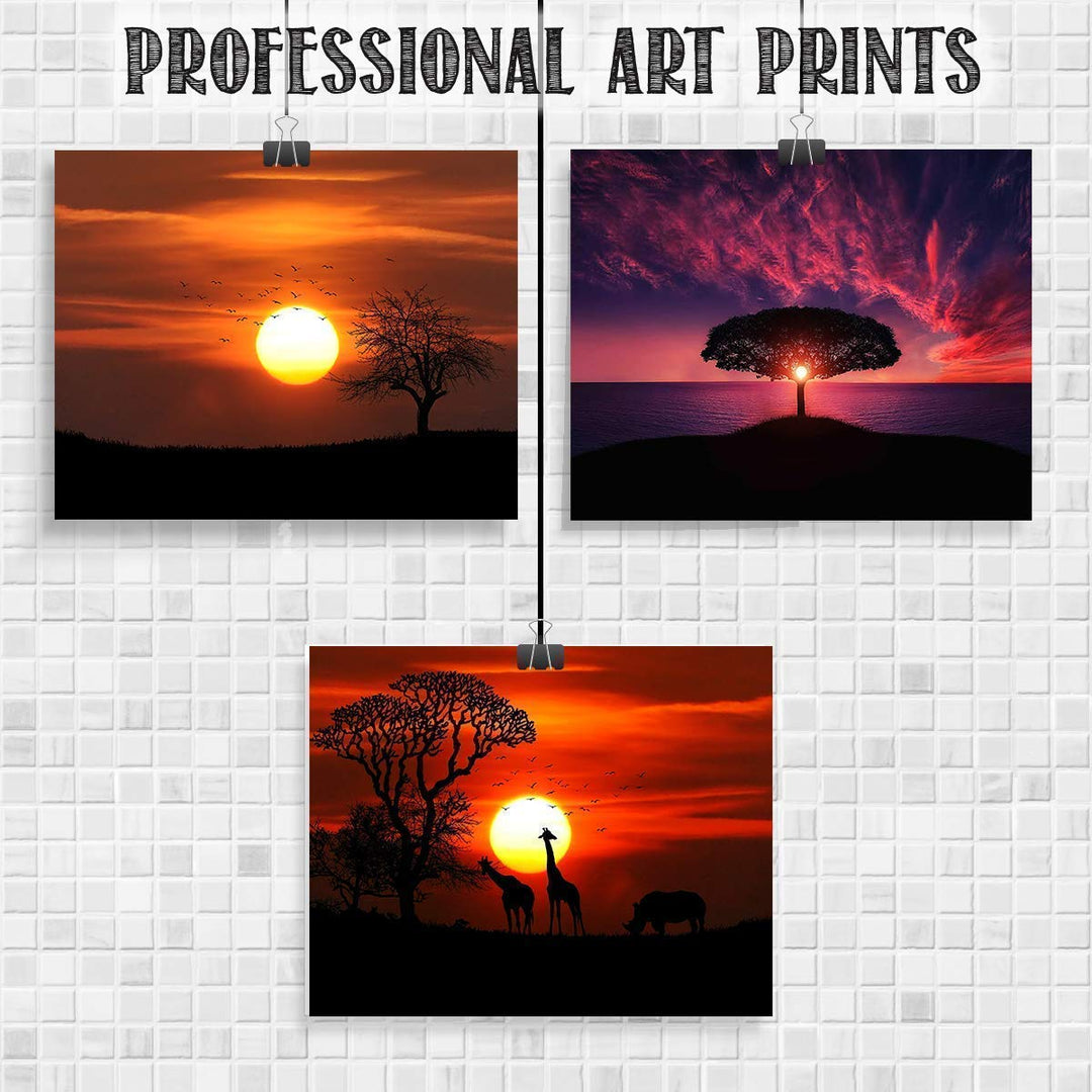 Safari Sunsets- 3 Image Set- 8 x 10&
