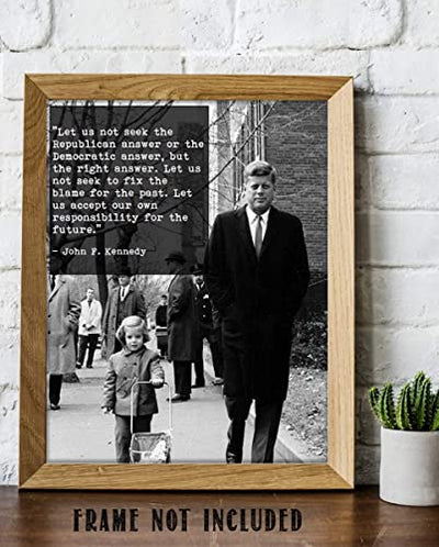 John F. Kennedy Quotes Wall Art- “Let Us Seek the Right Answer”- 8 x 10"