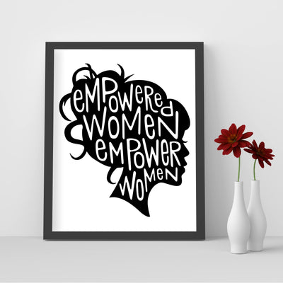 Empowered Women Empower Women-Inspirational Quotes Wall Art -8 x 10" Motivational Typography Print-Ready to Frame. Home-Girls Bedroom-Teen Decor. Great Gift to Motivate Women!