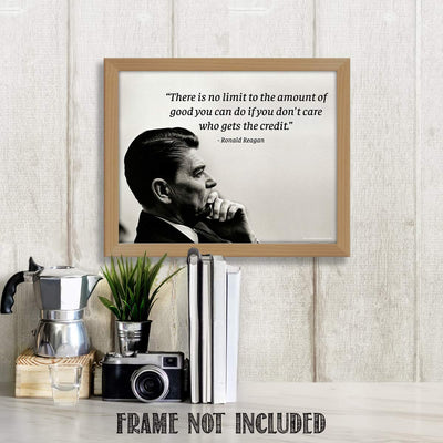 "No Limit To The Amount of Good You Can Do"- Ronald Reagan Quotes Wall Art-10 x 8"