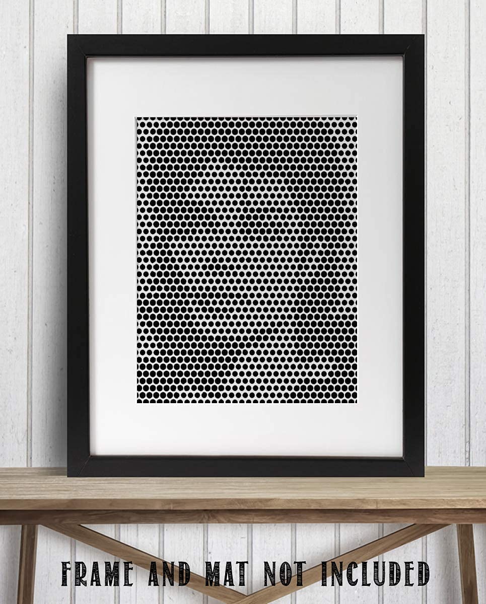 Michael Jackson- Abstract Portrait Print- 8 x 10"-"Optical Illusion of Circles"- Wall Art Print-Ready to Frame. Modern Home-Studio-Office D?cor. Perfect Gift for Musicians & Michael Jackson Fans.