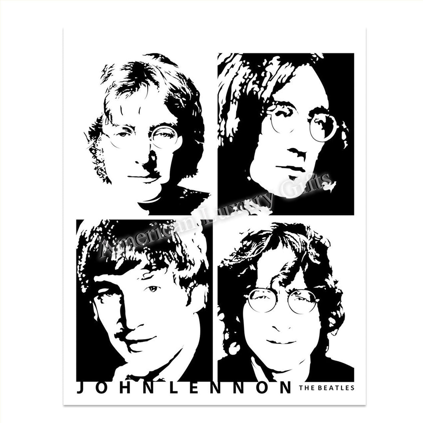 John Lennon 4 Faces-The Beatles Wall Art- 8 x 10 Art Wall Print- Ready to Frame. Modern Home D?cor- Office D?cor. Perfect Gift for Musicians, Beatles Fans & Inspiration.