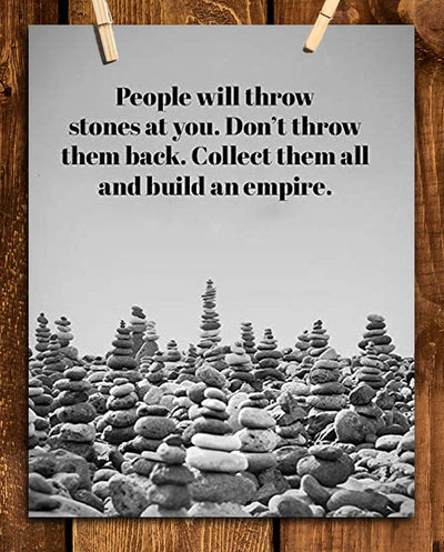 Stones To Build an Empire-Inspirational Wall Art-8 x 10 Print Wall Art Ready to Frame-Motivational Wall Art Ideal for Home D?cor-Office D?cor-Makes a Perfect Gift of Encouragement for Business Friends