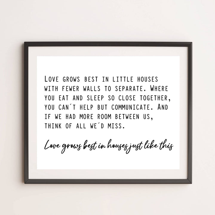 Love Grows Best in Houses Like This Family Room Wall Art -14 x 11" Inspirational Farmhouse Print -Ready to Frame. Rustic Home Decor for Office-Welcome Sign. Makes a Great Housewarming Gift!
