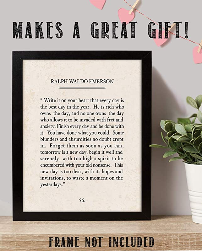 "Write It On Your Heart"- Ralph Waldo Emerson Poem Page Print- 8 x 10"