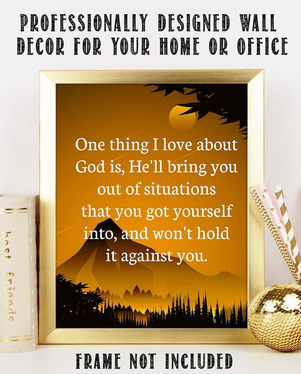God Will Bring You Through &amp; Not Hold It Against You-Spiritual Wall Art- 8 x 10"- Inspirational Wall Print-Ready to Frame. Home Office-Church-School Decor. Inspiring &amp; Encouraging Message for ALL!
