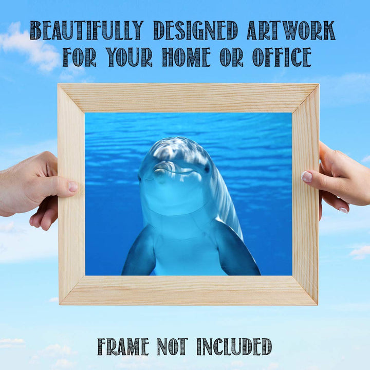Young Dolphin Saying Hi!- 8 x 10" Print Wall Art- Ready to Frame- Home D?cor, Nursery D?cor &amp; Wall Prints for Animal &amp; Sea Themes &amp; Children&