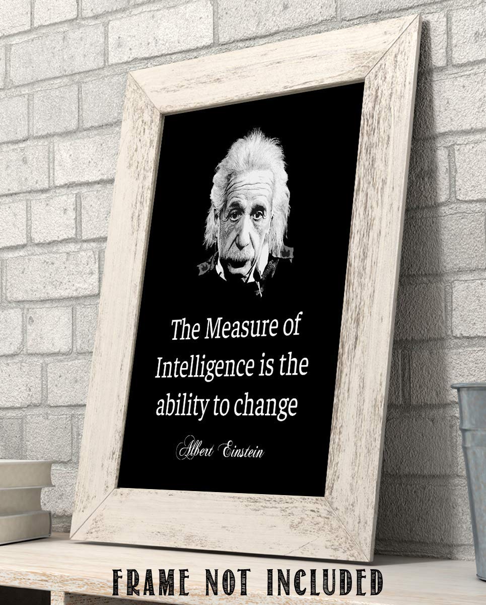 Albert Einstein Quotes Wall Art-"The Measure of Intelligence"- 8 x 10"