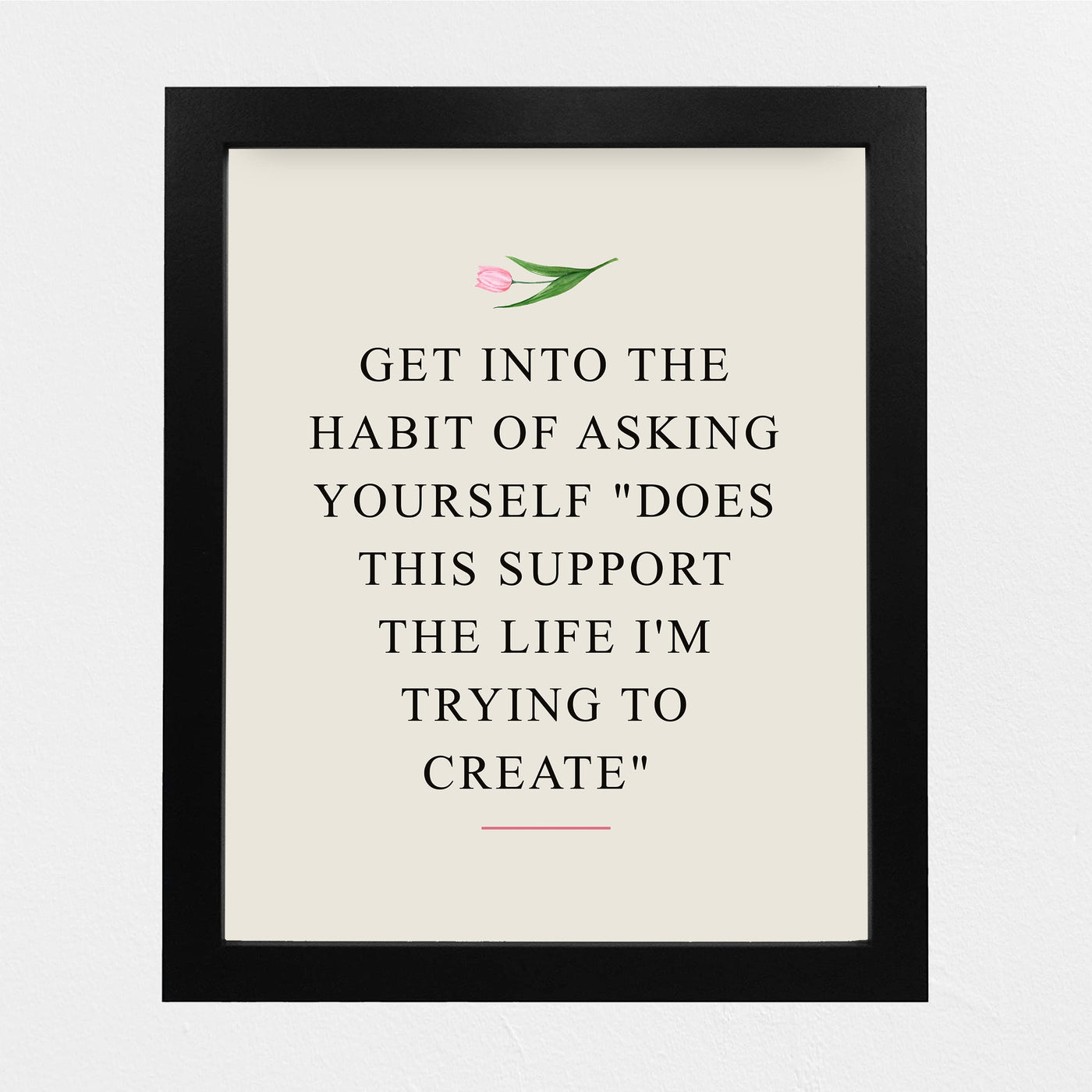 Ask Yourself-'Does This Support Life I'm Trying to Create?'-Inspirational Quotes Wall Art Sign-8 x 10" Modern Floral Art Print -Ready to Frame. Motivational Home-Office-Classroom Decor. Great Gift!