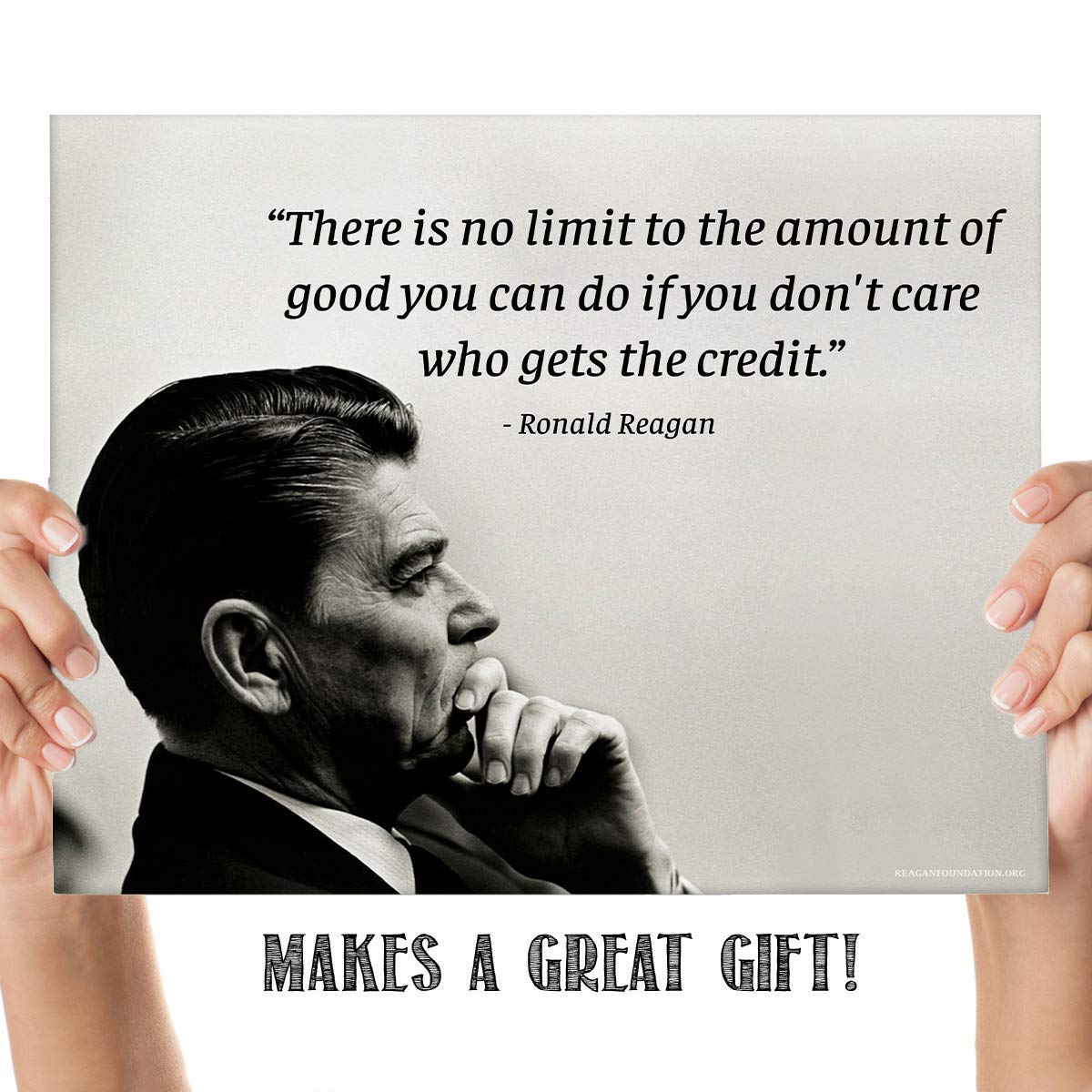 "No Limit To The Amount of Good You Can Do"- Ronald Reagan Quotes Wall Art-10 x 8"