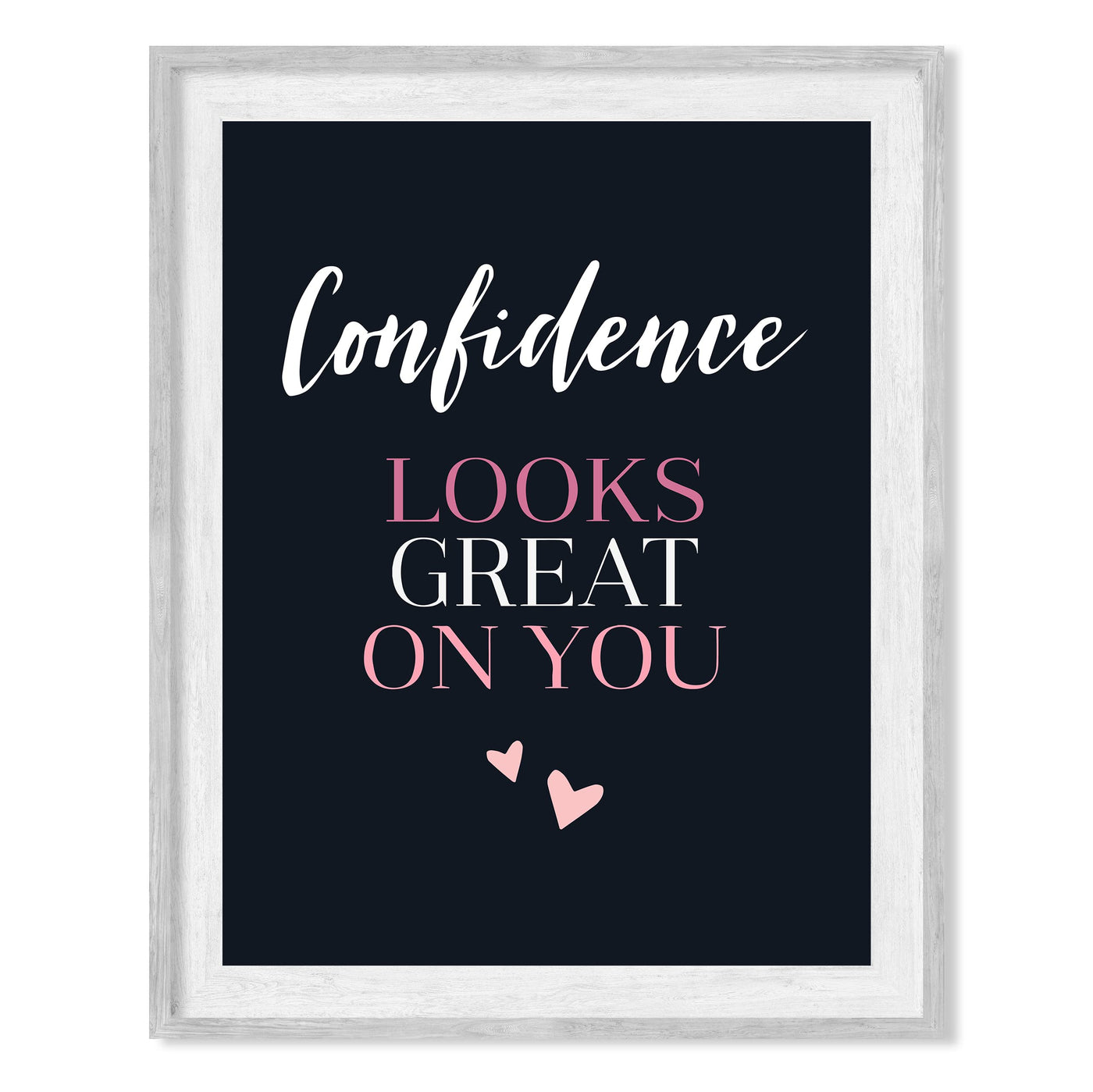 Confidence Looks Great on You Inspirational Quotes Art Print -8 x 10" Modern Typographic Wall Decor-Ready to Frame. Great Motivational Decoration. Perfect Gift to Empower Women & Teen Girls!