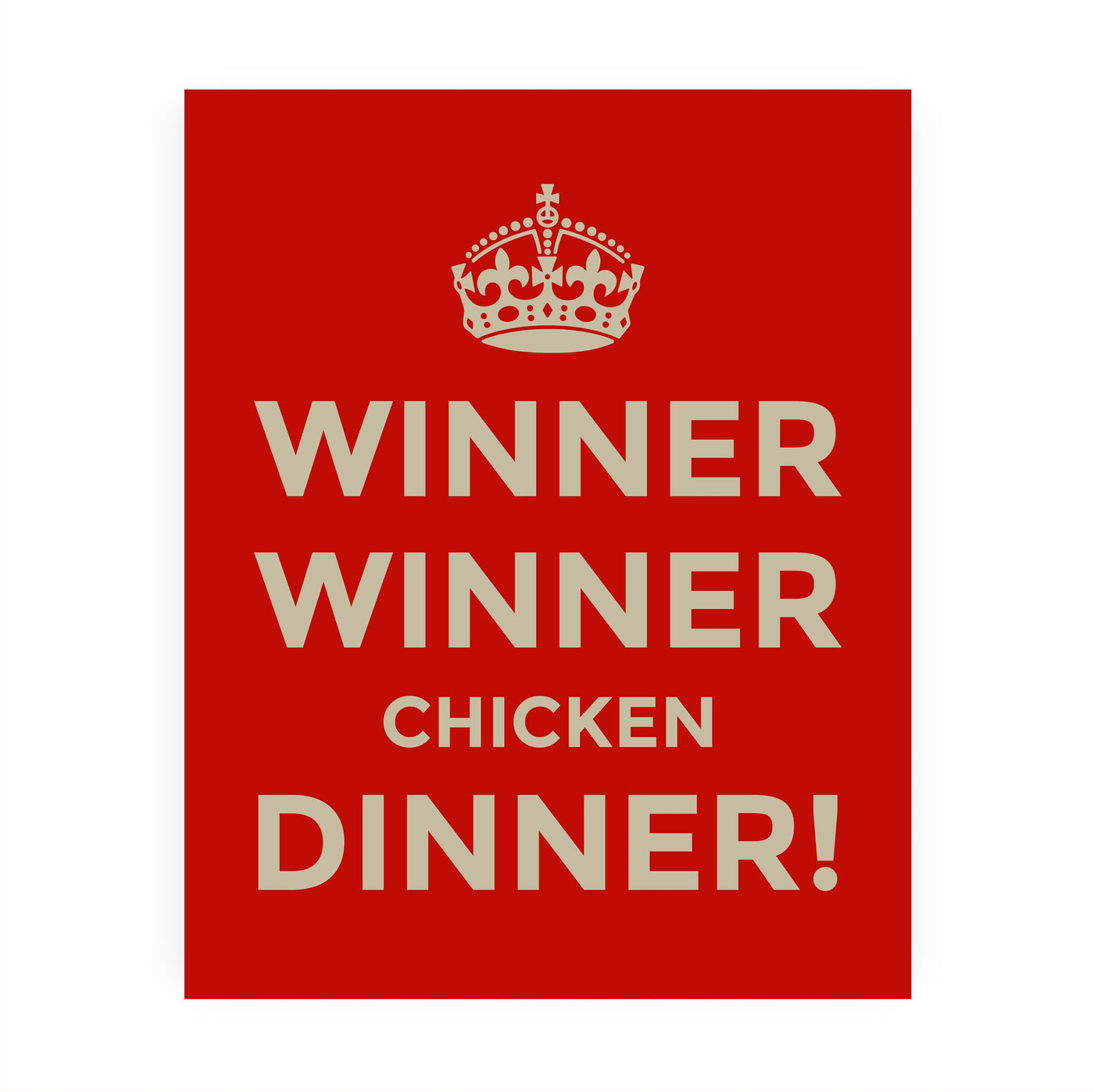 Winner Winner Chicken Dinner Funny Kitchen Wall Sign -8 x 10" Typographic Farmhouse Wall Art Print -Ready to Frame. Perfect Home, Kitchen, & Dining Decor. Fun Sign for Family, Friends & Guests!