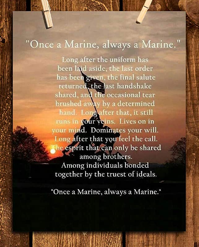 "Once a Marine, Always a Marine"-Marine Corps Creed-Wall Art- 8 x 10"