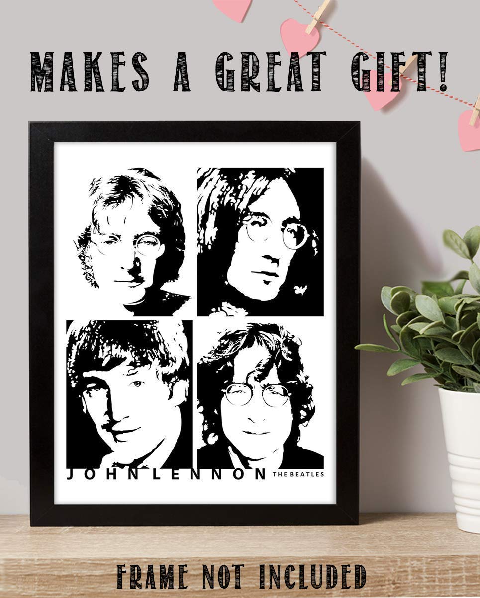 John Lennon 4 Faces-The Beatles Wall Art- 8 x 10 Art Wall Print- Ready to Frame. Modern Home D?cor- Office D?cor. Perfect Gift for Musicians, Beatles Fans &amp; Inspiration.