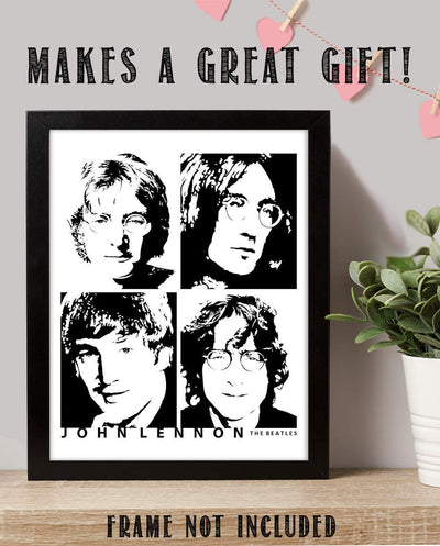 John Lennon 4 Faces-The Beatles Wall Art- 8 x 10 Art Wall Print- Ready to Frame. Modern Home D?cor- Office D?cor. Perfect Gift for Musicians, Beatles Fans & Inspiration.