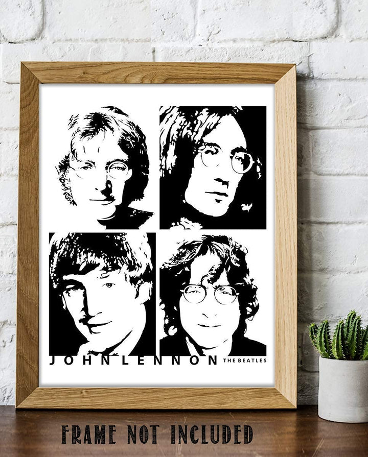 John Lennon 4 Faces-The Beatles Wall Art- 8 x 10 Art Wall Print- Ready to Frame. Modern Home D?cor- Office D?cor. Perfect Gift for Musicians, Beatles Fans &amp; Inspiration.