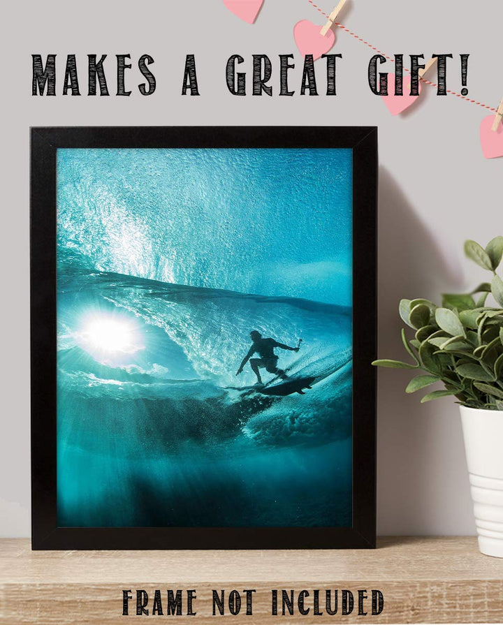 Surfer Ripping Point Break- 8 x 10 Print Wall Art - Ready to Frame. Modern Home D?cor, Office D?cor &amp; Wall Print for Beach, Ocean and Surfing Themes. Makes a Perfect Gift!