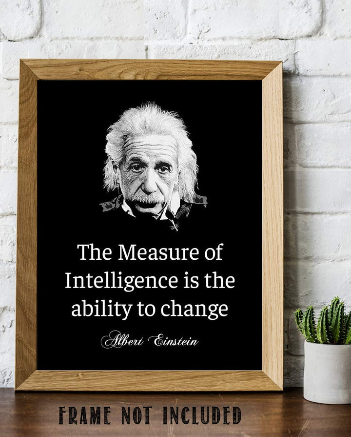 Albert Einstein Quotes Wall Art-"The Measure of Intelligence"- 8 x 10"