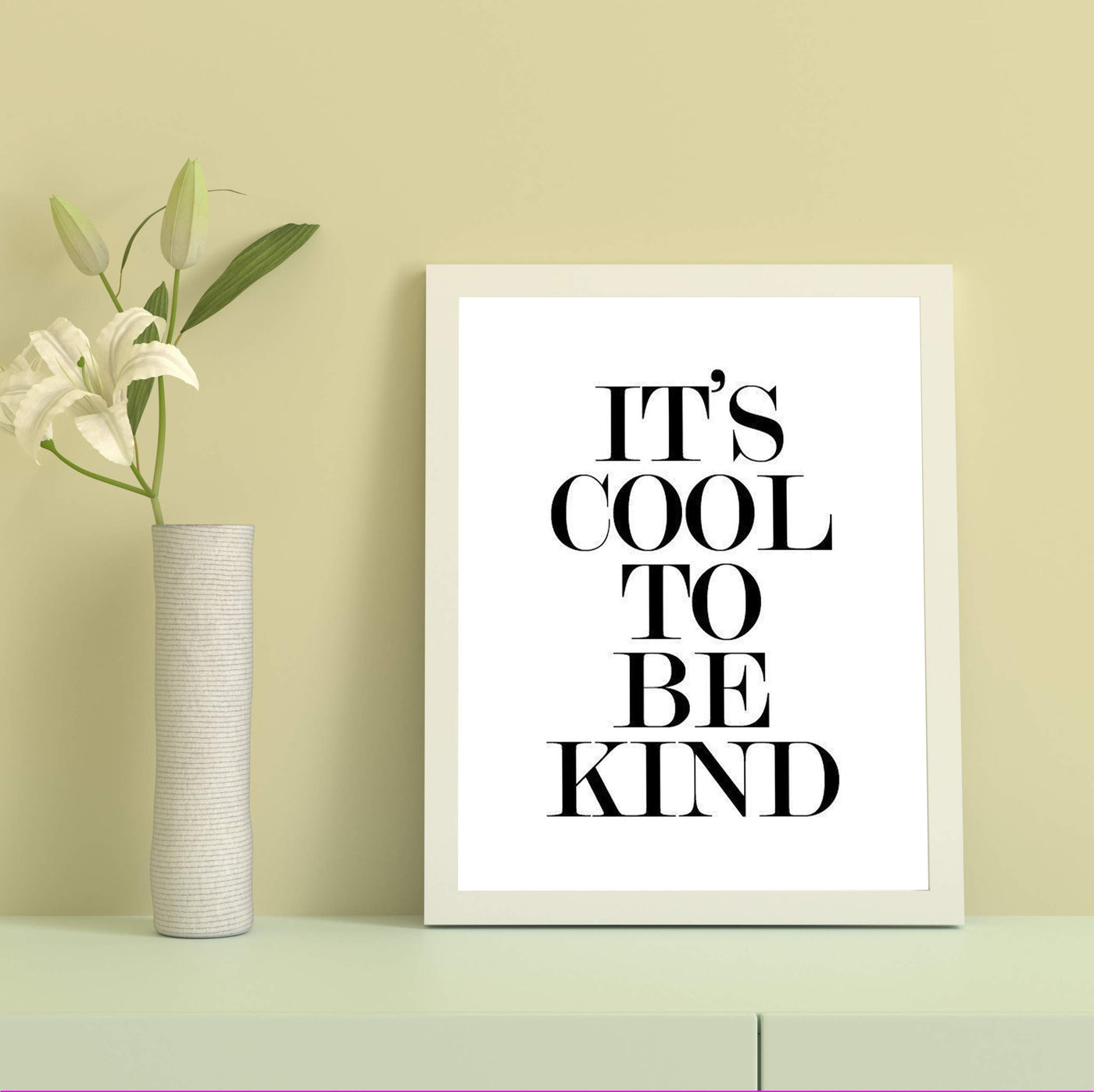 ?It's Cool to be Kind?-Inspirational Wall Art Sign -8 x 10" Typographic Poster Print-Ready to Frame. Motivational Home-Office-Classroom Decor. Perfect Sign for Teachers! Great Reminder To Be Kind!