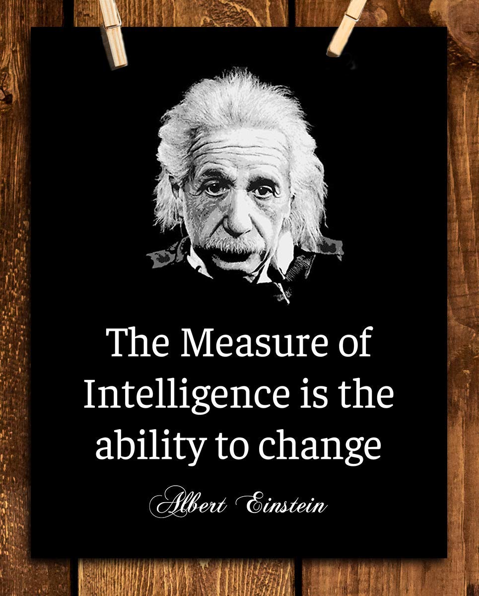 Albert Einstein Quotes Wall Art-"The Measure of Intelligence"- 8 x 10"
