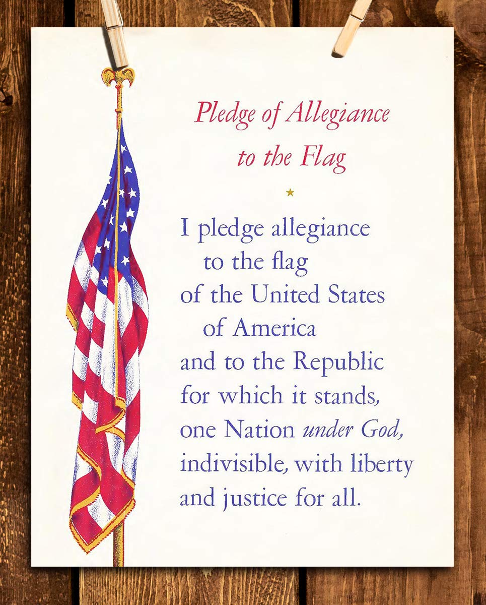 "The Pledge of Allegiance with USA Flag"- 8 x 10"