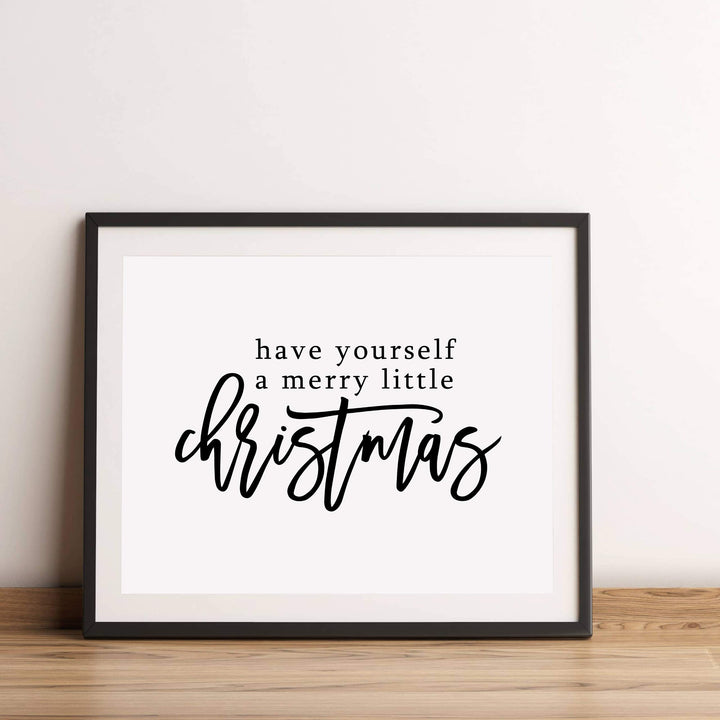 Have Yourself A Merry Little Christmas Rustic Holiday Wall Art Sign -14 x 11" Christmas Song Art Print-Ready to Frame. Typographic Home-Kitchen-Farmhouse-Welcome Decor. Great Gift-Decoration!