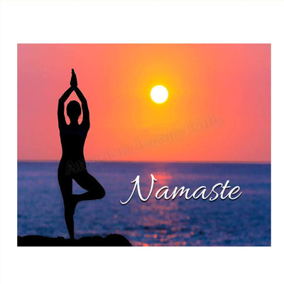 Namaste Sunset for Yoga Lovers- 8 x 10 Print Wall Art Ready to Frame. Modern Home D?cor, Office D?cor & Wall Print. Makes a Perfect Zen & Inspiration Gift for Yoga Lovers- Give Some Peace & Harmony.