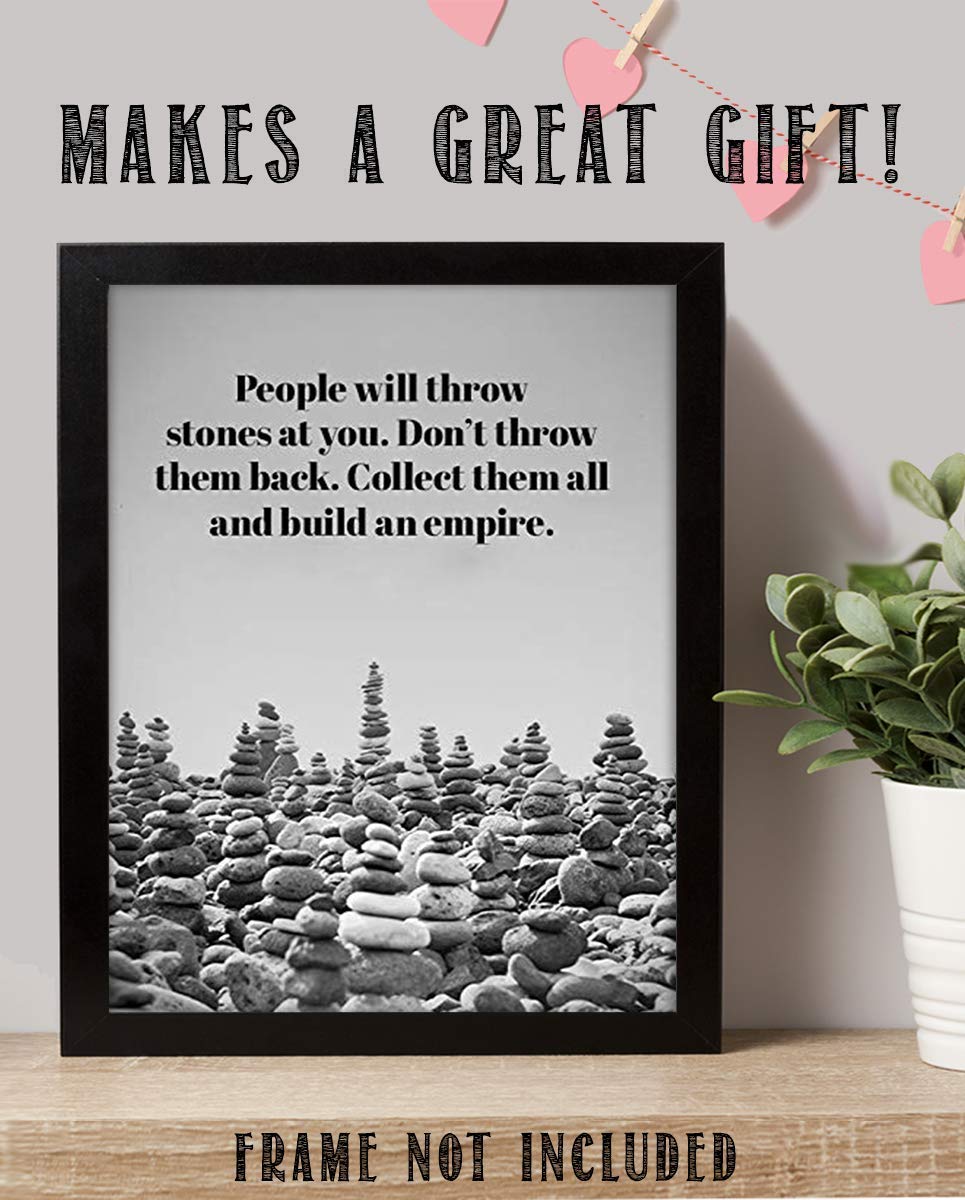 Stones To Build an Empire-Inspirational Wall Art-8 x 10 Print Wall Art Ready to Frame-Motivational Wall Art Ideal for Home D?cor-Office D?cor-Makes a Perfect Gift of Encouragement for Business Friends