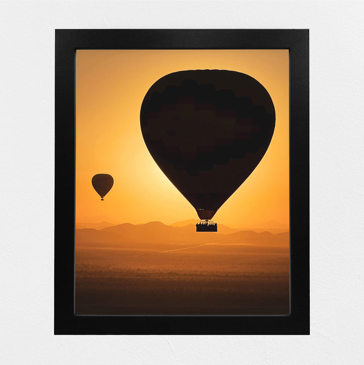 Sunset Hot Air Balloon Ride- Inspirational Wall Art -8 x 10" Balloons Picture Print -Ready to Frame. Perfect Decoration for Home-Office-Studio-Classroom Decor. Great Gift for Flight Enthusiasts!