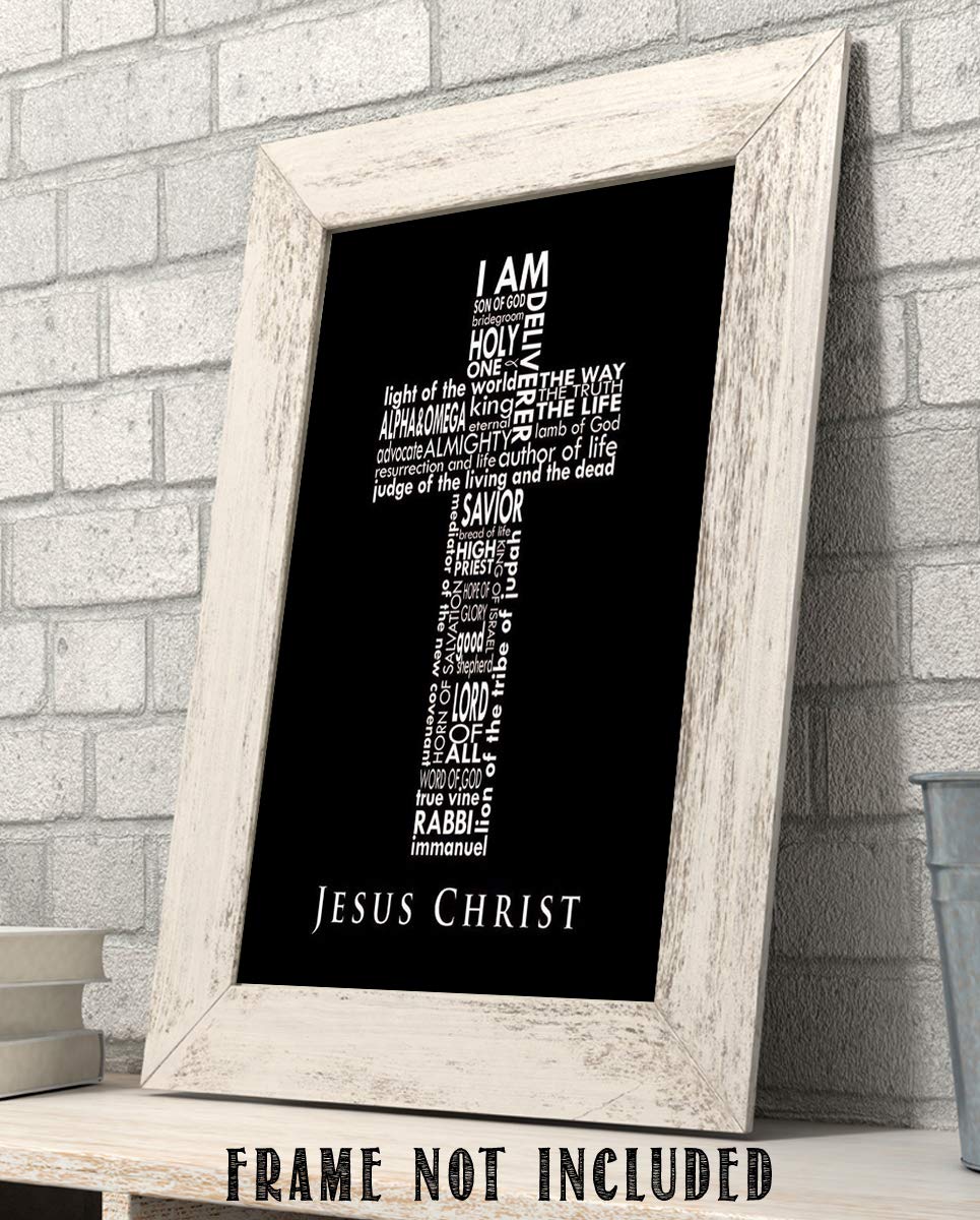 "Names of Jesus In Cross"-Bible Wall Art. 8 x 10"